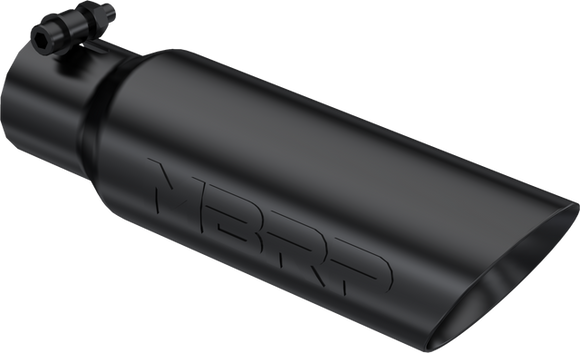 MBRP Universal Tip 3.5 O.D. Dual Wall Angled 2.5 inlet 12 length - Black Finish