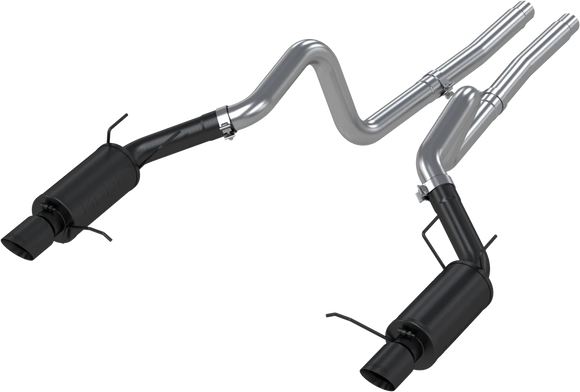 MBRP 11-14 Ford Mustang GT 5.0L 3in Cat Back Dual Split Rear Street Version 4in Tips - Black