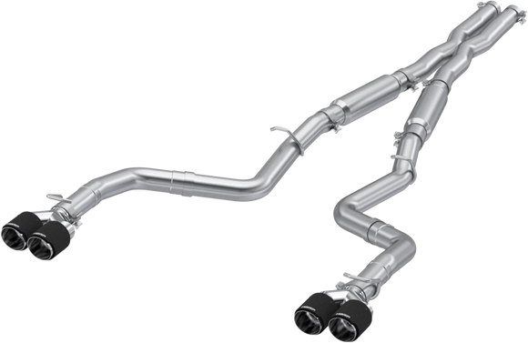 MBRP 15-16 Dodge Challenger RT 5.7L T304 SS 3in Dual Rear Cat-back CF Quad Tips - Street
