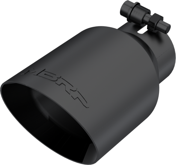 MBRP Universal 4in OD Dual Wall Angled 2.5in Inlet 8in Lgth Exhaust Tip - Black