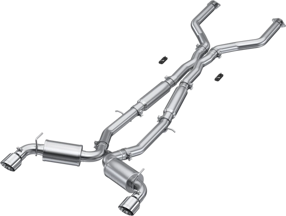 MBRP 17+ Infiniti Q60 3.0L RWD/AWD 3in Cat-Back Dual Split Rear Street Version w/4.5in OD Tips -T304