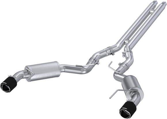 MBRP 15-17 Ford Mustang GT 5L(Coupe) 3in Catback Dual Split Rear w/ 4.5in Carbon Fiber Tips (Street)