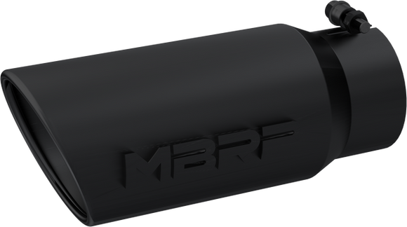 MBRP Universal Tip 5 O.D. Angled Rolled End 4 inlet 12 length - Black Finish