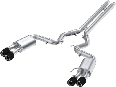 MBRP 18-22 Ford Mustang GT 5L T304 SS 3in Cat-Back Dual Rear w/4in Quad Carbon Fiber Tips (Street)