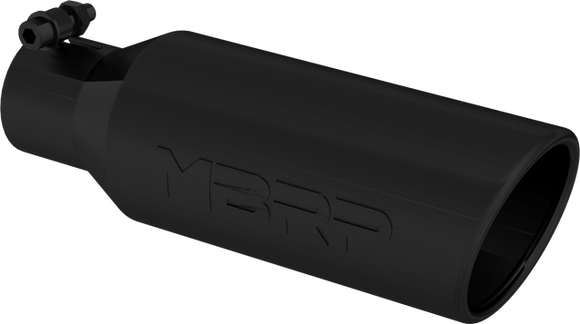 MBRP Universal Tip 4in O.D. Angled Rolled End 2.5in inlet 12in length Black