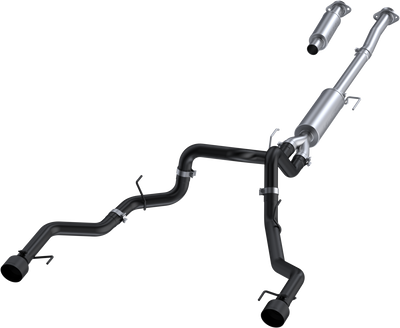 MBRP 22-23 Ford F150 T304 5in OD Black Tip Dual Rear Exit 3in Black Coated Cat Back Exhaust