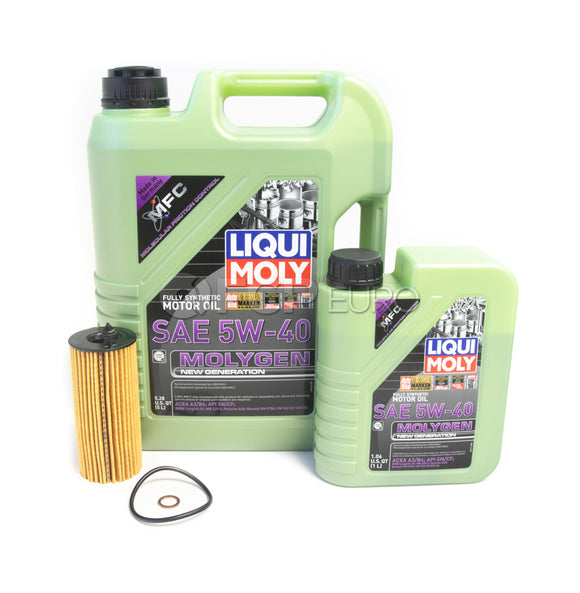 BMW 5W40 Oil Change Kit - Liqui Moly Molygen 11428575211KT3