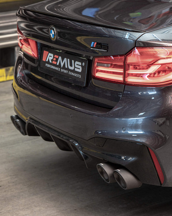 Remus 2018+ BMW M5 Axle Back Exhaust w/Chrome Tail Pipe Set
