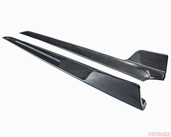 VR Aero Gloss Carbon Fiber Side Skirts Tesla Model 3 2018+