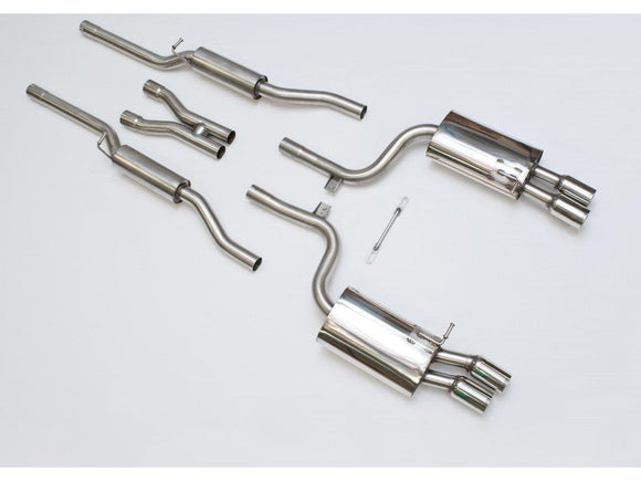 MILLTEK CAT-BACK AUDI S4 2004 2009 RESONATED / QUAD 76.2MM TAILPIPES