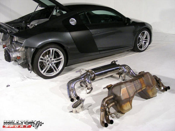 Milltek Cat Back - R8 V8 4.2 FSI quattro - Including Secondary catalysts. Uses OEM tips