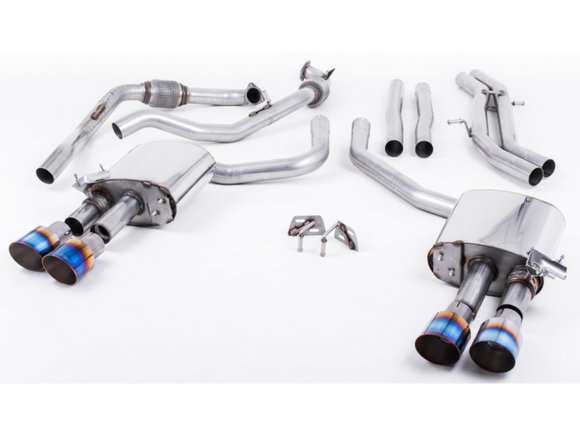 MILLTEK CAT-BACK AUDI S4 2016 2020 CAT BACK NON-RESONATED (LOUDER) WITH QUAD GT-