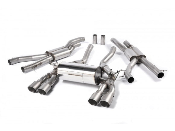 MILLTEK CAT-BACK BMW 3 SERIES 2014 2020 RACE SYSTEM. TITANIUM TIPS - OE SYSTEM R