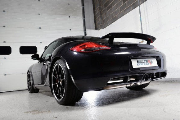 MILLTEK CAT-BACK PORSCHE BOXSTER 2009 2013 REESONATED (QUIETER). CERAMIC BLACK T
