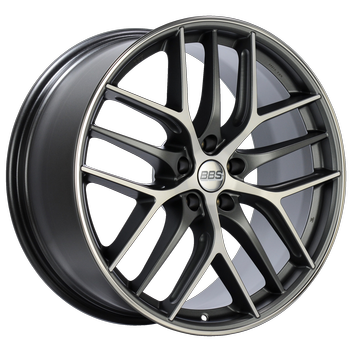 BBS CC-R 20x8.5 5x112 ET42 Satin Graphite Diamond Cut Polished Rim Protector Wheel -82mm PFS Req.
