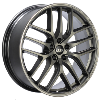 BBS CC-R 19x10 5x112 ET48 Satin Platinum Polished Rim Protector Wheel -82mm PFS/Clip Required