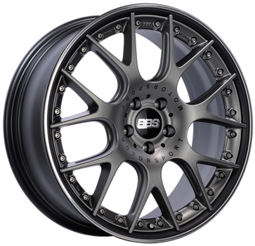 BBS CH-RII 20x10.5 5x112 ET35 Satin Platinum Center Black Lip SS Rim Prot Wheel -82mm PFS/Clip Req