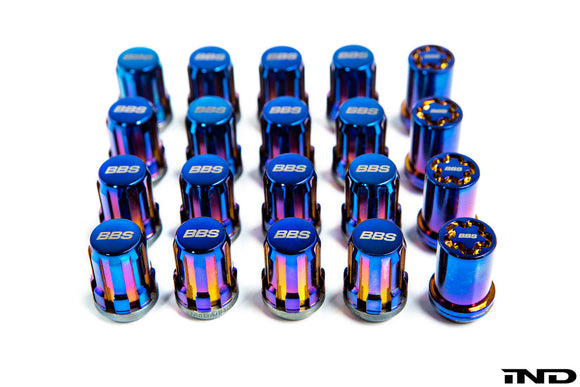 BBS M12x1.5 Closed-End Racing Lug Set - Titanium Blue