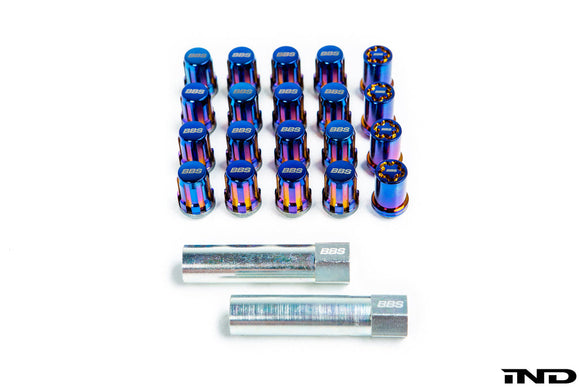 BBS M12x1.5 Closed-End Racing Lug Set - Titanium Blue