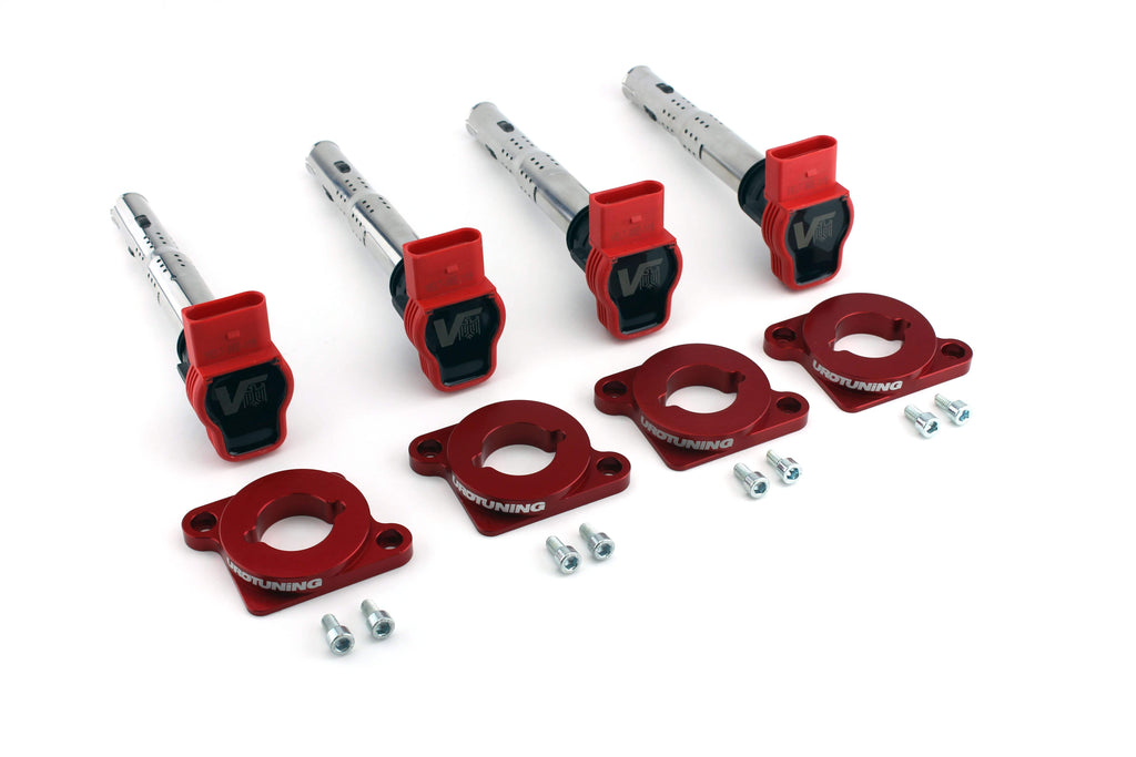 Coilpack Adapter Kit With Red Velt Sport Coilpacks | 1.8T