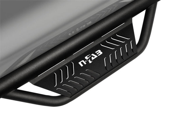 N-Fab Podium LG 15.5-19 Dodge RAM 1500 Crew Cab 6.4ft Bed - Bed Access - Tex. Black - 3in