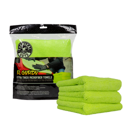 El Gordo Extra Thick Professional Microfiber Towel, Green 16.5" x 16.5" (3 Pack)