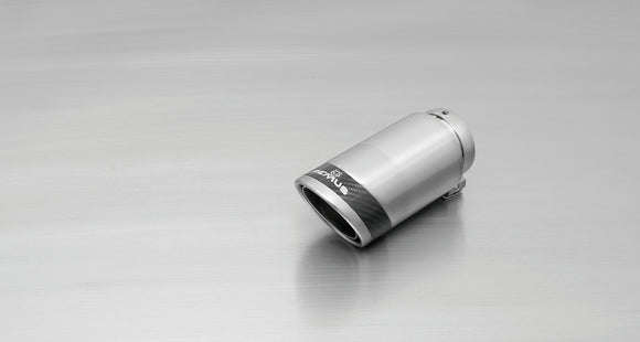 Remus Universal Sport Exhaust 84mm Carbon Race Angled w/Carbon Ring & Adj Clamp Tail Pipe (Single)