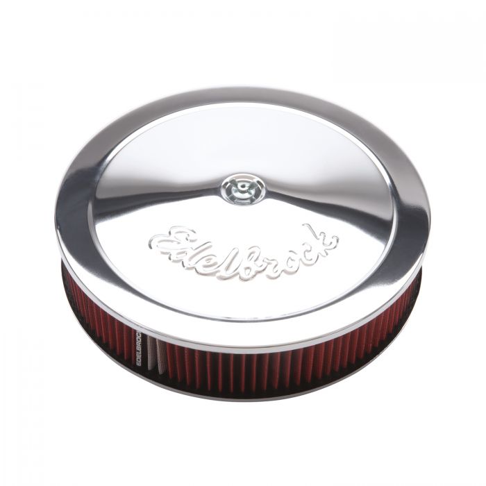 Edelbrock Air Cleaner Pro-Flo Series Round 14 In Diameter Cloth Element Chrome - 0