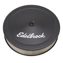Edelbrock Air Cleaner Pro-Flo Series Round Steel Top Paper Element 14In Dia X 3 75In Dropped Base-1