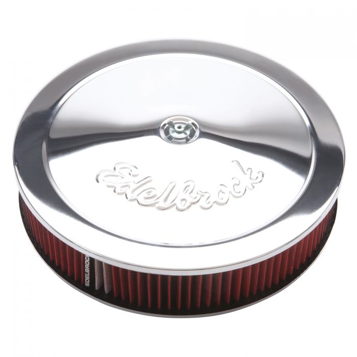 Edelbrock Air Cleaner Pro-Flo Series Round 14 In Diameter Cloth Element 3/8In Dropped Base Chrome - 0