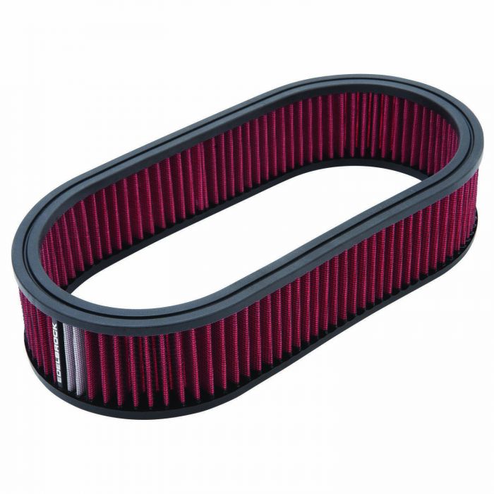 Edelbrock Air Cleaner Element Oval 2 5In Tall Red w/ White Strip