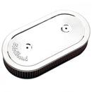 Edelbrock Air Cleaner Pro-Flo Series Oval Steel Top Cloth Element 13 5In X 7In X 3 5In Chrome-2