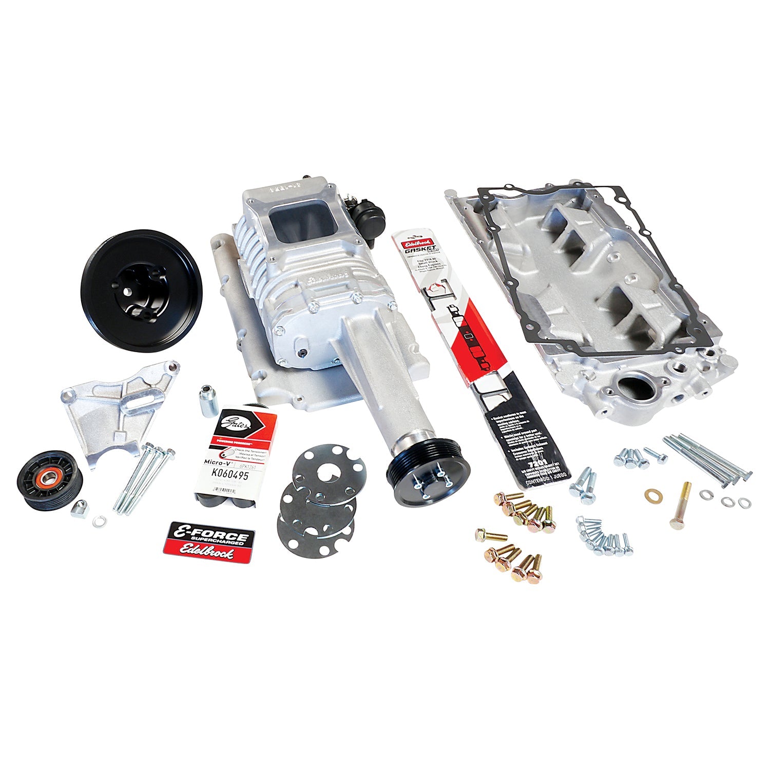 EDELBROCK SUPERCHARGER E-FORCE SBC VORTEC/E-TEC BOLT PATTERN CARBURETED