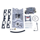 Edelbrock Manifold and Carb Kit Performer SBC Vortec Natural Finish-1