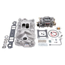 Edelbrock Manifold And Carb Kit Performer Eps Small Block Chevrolet 1957-1986 Natural Finish-1