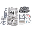 Edelbrock Manifold And Carb Kit Performer RPM Small Block Chevrolet 1957-1986 Natural Finish-1