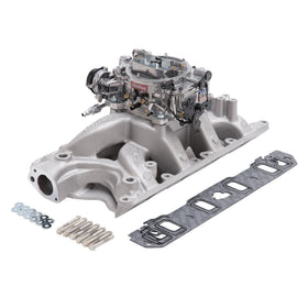 Edelbrock Manifold And Carb Kit Performer RPM Air-Gap Small Block Ford 351W Natural Finish - 0