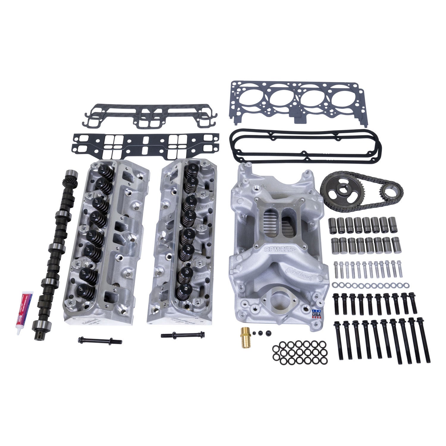 Edelbrock Power Package Top End Kit RPM Series Chrysler 1967-1991 340-418 CI Small Block V8 415Hp+