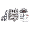 Edelbrock Manifold And Carb Kit Performer RPM Pontiac Natural Finish-1