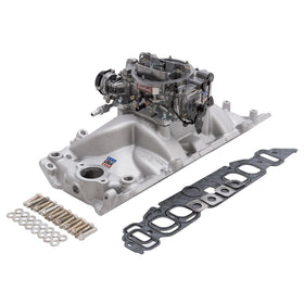 Edelbrock Manifold And Carb Kit Performer RPM Big Block Chevrolet Oval Port Natural Finish - 0