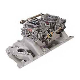 Edelbrock Dual Quad Kit Performer RPM Air Gap BBC Oval Port