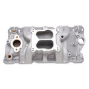 Edelbrock Manifold SBC 23-Degree Marine RPM 1955-1986 w/ Brass-1