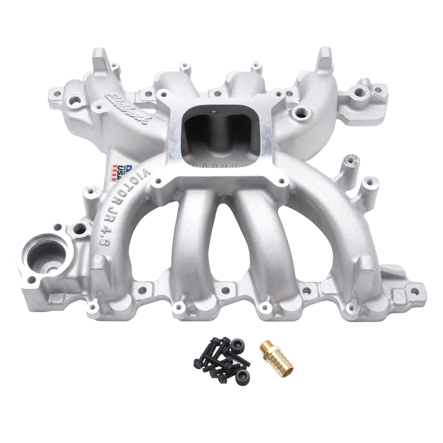 Edelbrock Victor Jr. Ford 4.6L SOHC Modular Carburetor Intake Manifold Without Electronics