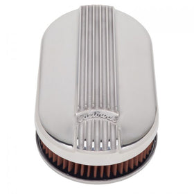 Edelbrock Air Cleaner Classic Series Oval Aluminum Top Cloth Element 17 5In X 9 35In X 3 9In - 0