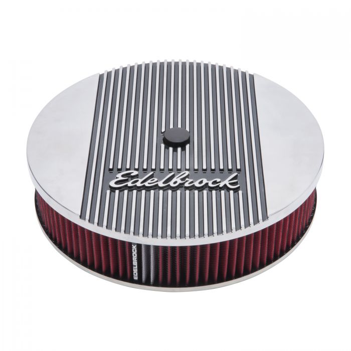 Edelbrock Air Cleaner Elite II 14In Diameter w/ 3In Element Standard Height Polished - 0
