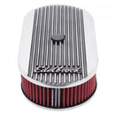 Edelbrock Air Cleaner Elite II Oval Single 4-Bbl Carb 2 5In Red Element Polished-3