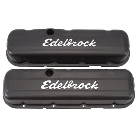 Edelbrock Signature Series Valve Covers, Black, Low Profile, Chevrolet 396-502, '65 & Later