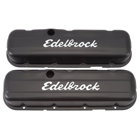 Edelbrock Signature Series Valve Covers, Black, Low Profile, Chevrolet 396-502, '65 & Later