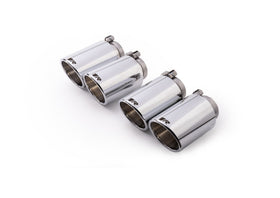 Remus Stainless Steel 102mm Angled/Angled Rolled Edge Chrome Tail Pipe Set (Quad Tips)