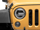Raxiom 97-18 Jeep Wrangler TJ/JK 7-Inch LED Headlights w/ Halos- Black Housing (Clear Lens)-9